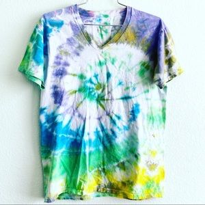HANES custom tie dyed t-shirt short sleeve tee S